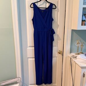 Versona Sleeveless Surplice Wrap Jumpsuit in Royal Blue NWOT